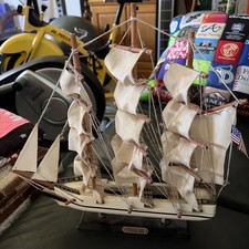 1846 Whaling Clipper Ship Wooden Model 16