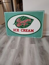 c.1950s Original Vintage Breyers Ice Cream Sign Metal 2 Sided Dairy Grocery RARE picture