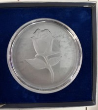 Vintage Lenox Imperial Rose Collectors Hand Crafted Glass Paper Weight G2-331 picture