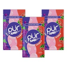 PUR Chewing Gum Natural Bubblegum,Grape, Watermelon Flavor, 20 Pieces (Pack of3) picture