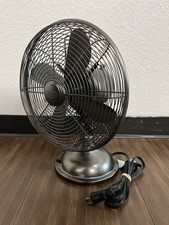 Vintage Hunter 90406 12” Retro Oscillating Table Desk Fan Rubbed Bronze (WORKS) picture