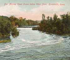 1908 Humboldt Iowa Des Moines River Scene Below West Dam Posted Postcard picture