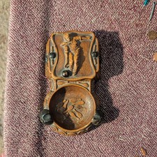 Vintage 1940s Syroco Bowling Ashtray Matchbox Holder Trinket Box Ash Tray Decor picture