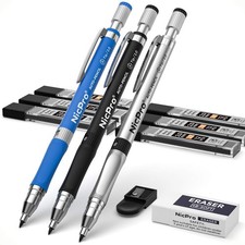 Nicpro 11pcs 2mm Mechanical Pencil Set 3pcs Carpenter Drafting Pencils Kit Tools picture