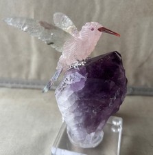 Rose Quartz/Fluorite HB  on Amethyst Crystal 5 