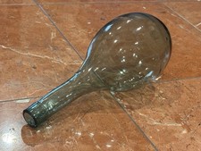 ANTIQUE ROUND BOTTOM BALLOON TORPEDO WINE BOTTLE GREEN HANDBLOWN AIR BUBBLES EU picture