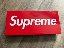 Supreme Large Metal Storage Box Red SS17 Empty picture