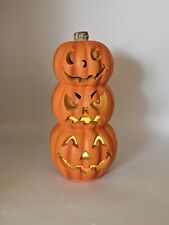 Vintage Paper Magic Group Stacked Halloween Lighted Pumpkins Tested picture