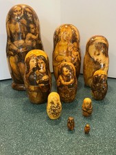 Rare 10-Piece Vintage 1996 Signed S.A. Rukosueva Fine Art Russian Nesting Dolls picture