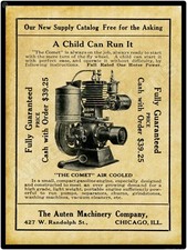 1911 Auten Machinery Elgin Comet Gas Engines New Metal Sign: LARGE SIZE 12 x 16 picture