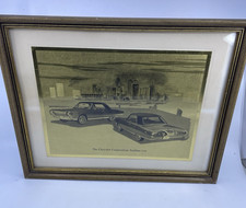 RARE Vintage Chrysler Turbine Concept Car Gold Foil Goldleaf Print Art Detroit picture