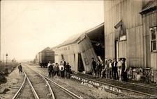 Antigo WI Railroad storm damage c1900s-10s Real Photo Vintage Postcard bhn picture