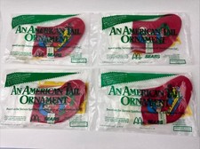 Lot of 4 McDonalds Sears An American Tail Christmas Zip Stocking Ornament 1986 picture
