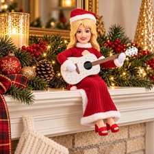 Dolly Parton Dolly on the Holly Plush Doll Holiday Mantel Collectible Red picture