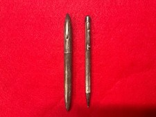 Antique W.S. Hicks & Sons Sterling Silver Fountain Pen Pencil Set 14K Gold tip picture