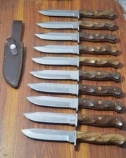 Lot x 5 Pcs  Handmade D2 steel hunting skinner knife with wood handle & sheath picture