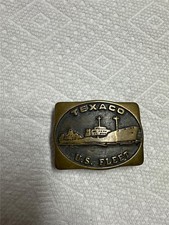 Vintage 1983 Texaco U.S. Fleet Brass Buckle by Anacortes Brass Works picture