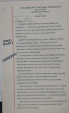 Jimmy Carter Signed Final Draft 1976 Democratic Convention Acceptance  Speech  picture