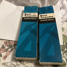(11) Berol Turquoise 375 H Drawing Pencils Vintage 375 4H drafting engineer  picture