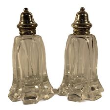 Vintage FB Rogers Crystal Pillar Salt and Pepper Shakers picture