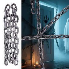 6 Feet Long Plastic Fake Rusty Chain Link Prop Halloween Haunted Zombie Decor picture