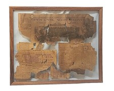 Antique 1897 Christmas Day Newspaper Fragments 12/25/1897 Framed Glass 17