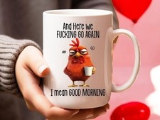 Funny Mug - Here We F-Cking Go Again I Mean Good Morning - Gifts For Coworkers, picture