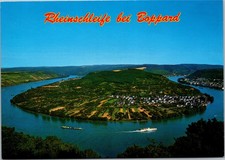 Postcard Germany Boppard Rhine Loop aerial picture