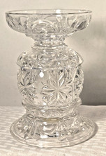 Vtg Salzburg 3 Piece Stackable Leaded Cut Crystal Candle Holder Set Snowflakes picture