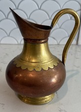 Vintage Maudoux Dinant Belgian  Copper and Brass Pitcher picture
