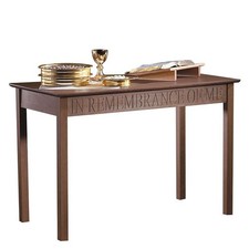 In Remembrance of Me Communion Table Walnut Maple Hardwood Church Furniture picture