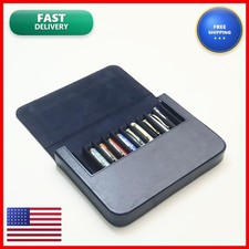 SOLYUJ 12Slots Leather Fountain Pen Case - Blue picture