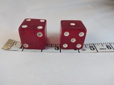 Vintage Pair of extra Large translucent Red Bakelite  Dice - 1 1/4”, or 30 mm picture
