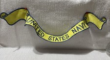 Vtg. 1940’s-60’s-UNITED STATES NAVY-Ylw./Blue Embroid. 3.5” X 27.5” Rocker Patch picture