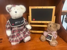 Boyds Bears Set of 3: Miss Understood 903066 Miss Bea Wise 903045 w/ Chalkboard picture