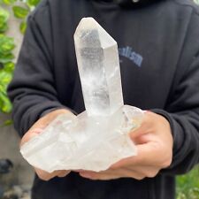 1.2lb Large Natural White Clear Quartz Crystal Cluster Raw Healing Specimen picture