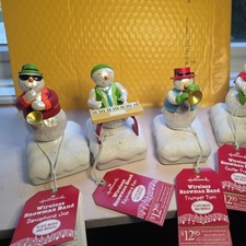 Hallmark Wireless Snowman Band 2010 Lot of 4 Christmas Musical Figures one works picture