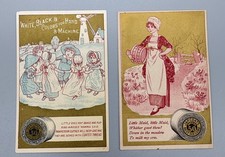 Vintage J&P Coats Thread Victorian Trade Cards Mother Goose Nursery Rhyme Lot 2 picture