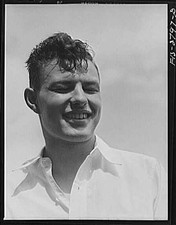 Photo:Smiling Young Man Portrait 1940s Black White Snapshot Print picture