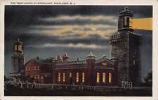 Postcard The Twin Lights by Moonlight Highlands New Jersey NJ picture
