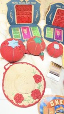 Vintage Sewing Notions/ Tomato/strawberry Pin Cushions/ Advertising/sew Needles picture