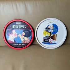 Vintage Hershey's Tin Trays 1992 1993 Lovin Kisses & Syrup Advertising Set of 2 picture