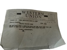Original 1941 Western Union Telegram From Sydney Greenstreet To Phyllis Thaxter picture