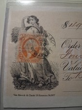 🌙SLING'S 🪙 1866 RARE $491.20 Newark New Jersey National Bank Check Sales Rm 79 picture