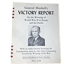 WWII GENERAL MARSHALL'S VICTORY REPORT 1947 - Columbus, Nebraska  Vets at VFW picture