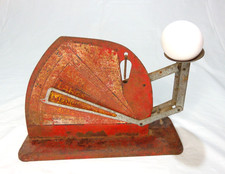 Jiffy-Way Vintage Metal Egg Grader Countertop Scale w/ Pan, Red Base Rustic picture