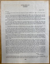 1922 Newsletter from Author/Publisher Upton Sinclair picture