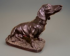Dachshund Dog Figurine Attributed to David Geenty Bronze Cast Sculpture 7