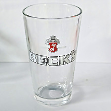 Beck's  Key Logo Beer Glass 16oz Pint 5 7/8
