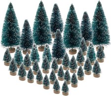 36PCS Mini Artificial Christmas Trees Plastic Sisal Bottle Brush Trees...  picture